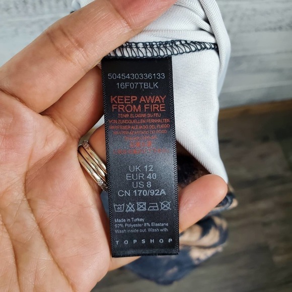 Topshop Tie Dye High Rise Bell Bottom Flared Retro Velvet Pants Size 8 - Picture 7 of 9